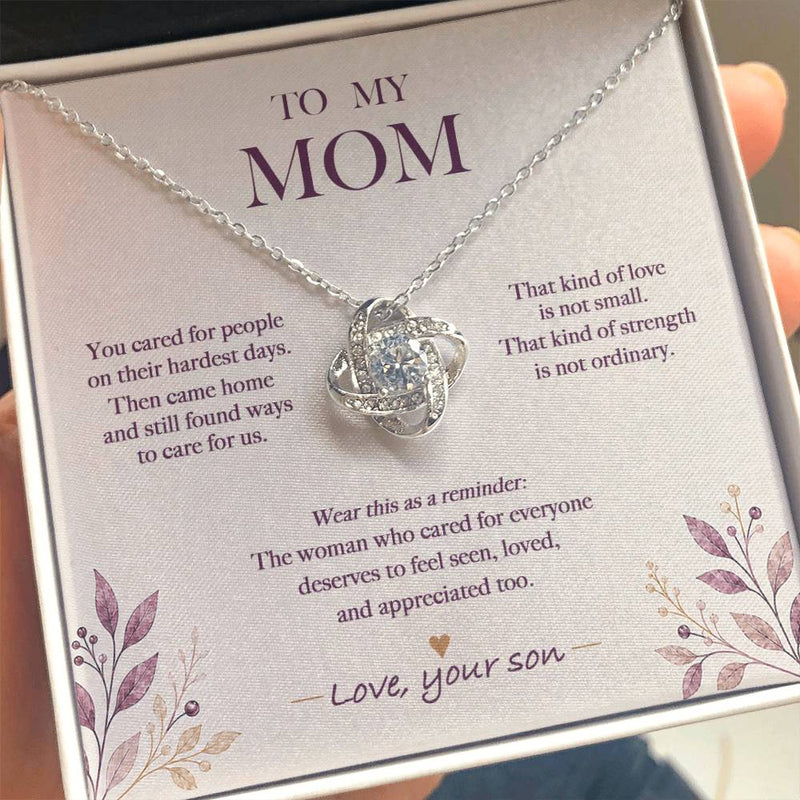 The Woman Who Cared for Everyone — Nurse Mom Necklace from Son