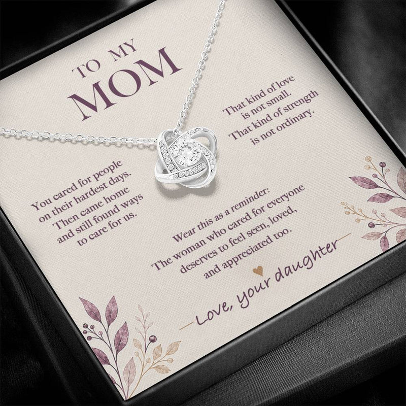 The Woman Who Cared for Everyone — Nurse Mom Necklace from Daughter