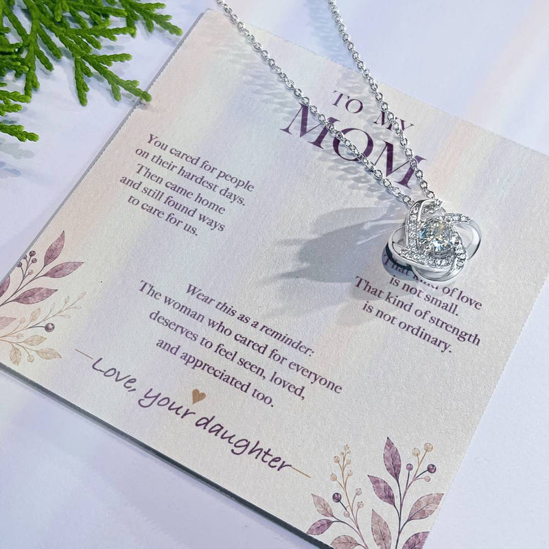 The Woman Who Cared for Everyone — Nurse Mom Necklace from Daughter