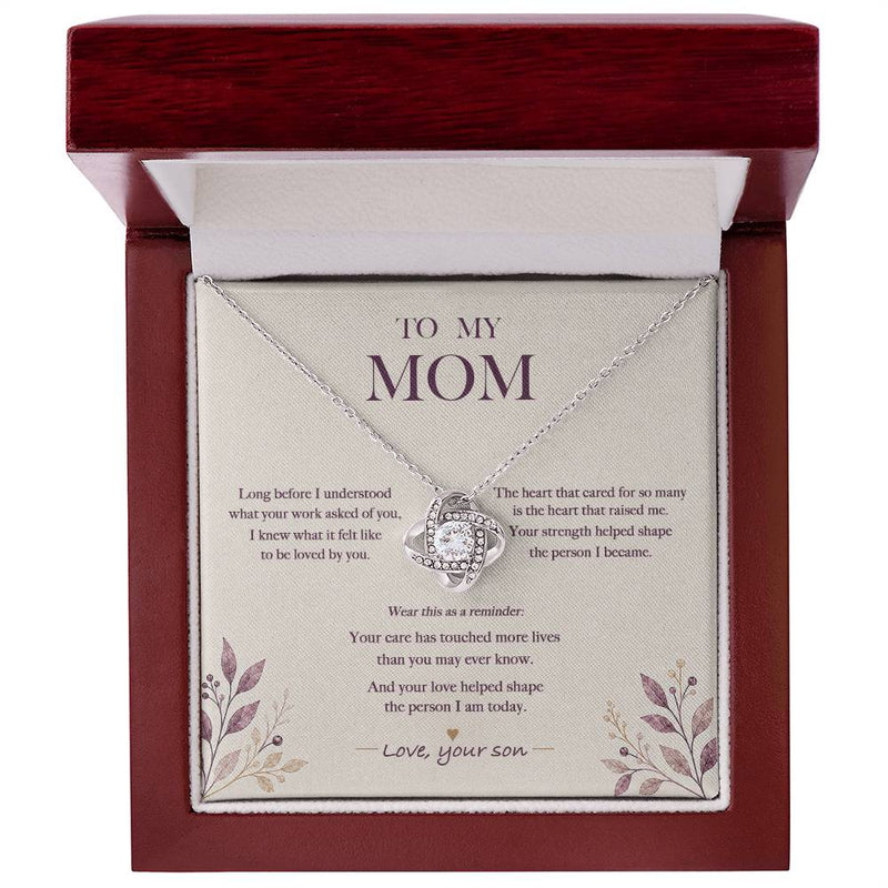 The Heart That Raised Me — Nurse Mom Necklace from Son