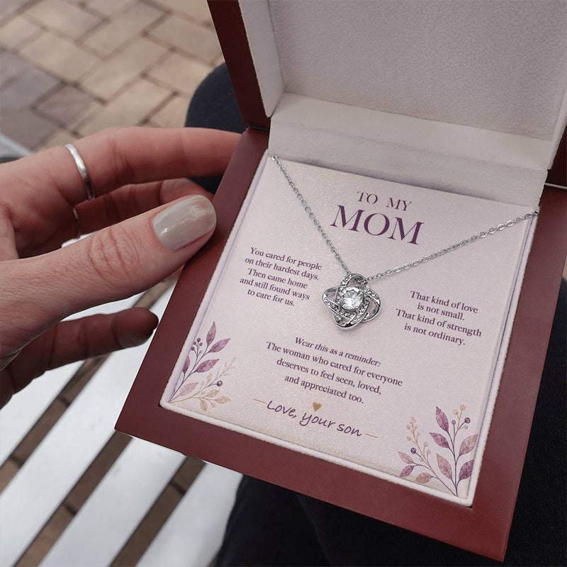 The Woman Who Cared for Everyone — Nurse Mom Necklace from Son